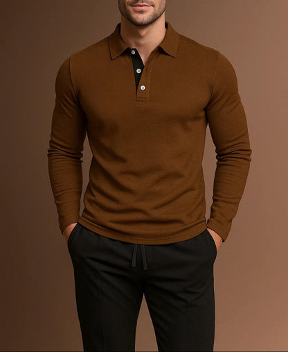 Men's Button-Placket Long Sleeve Shirt