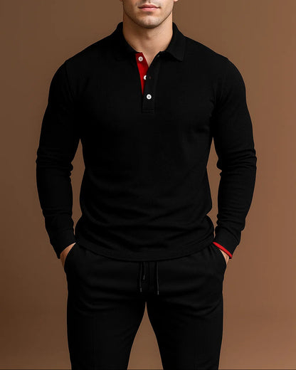 Men's Button-Placket Long Sleeve Shirt