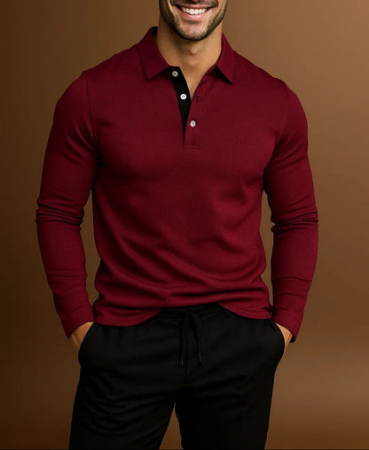 Men's Button-Placket Long Sleeve Shirt