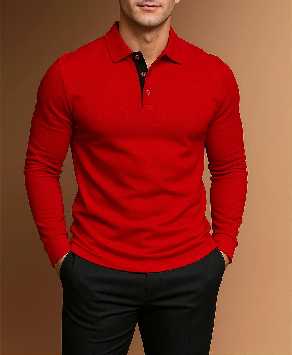 Men's Button-Placket Long Sleeve Shirt