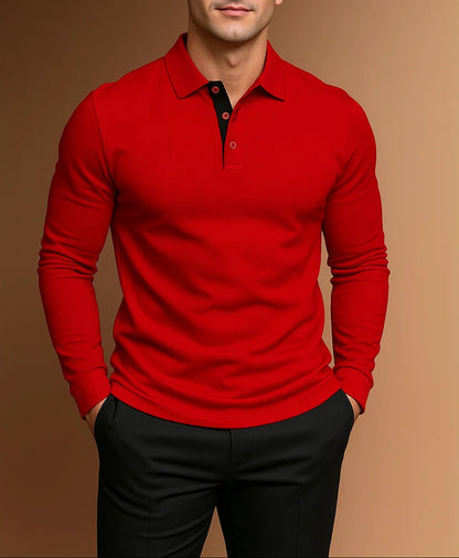 Men's Button-Placket Long Sleeve Shirt