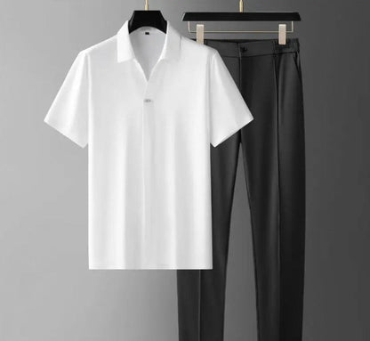 Men's Button Placket Shirt Set