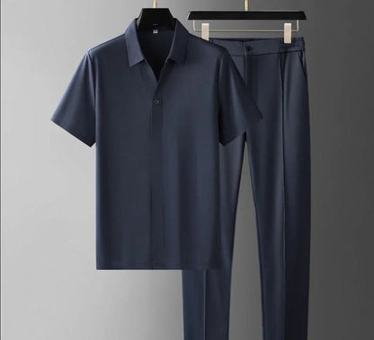 Men's Button Placket Shirt Set