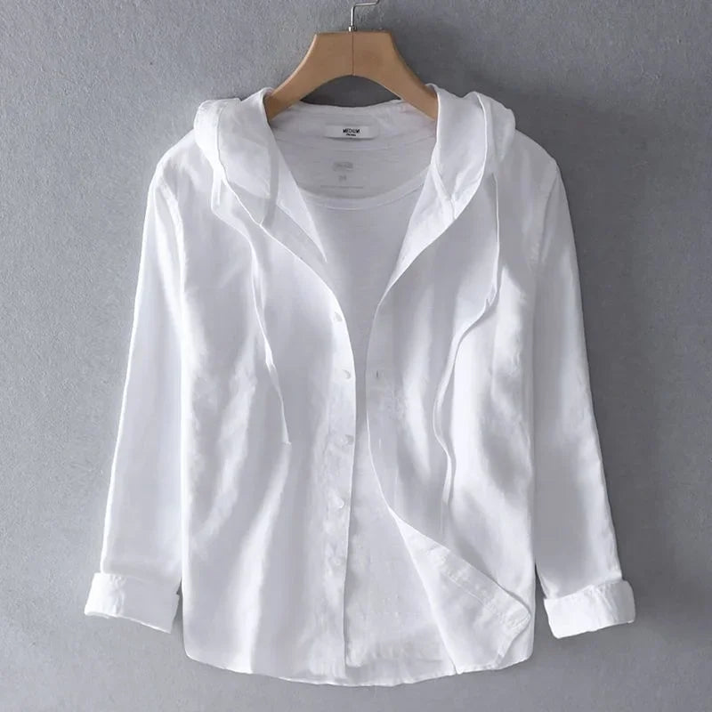 Men's Button-Up Hooded Shirt