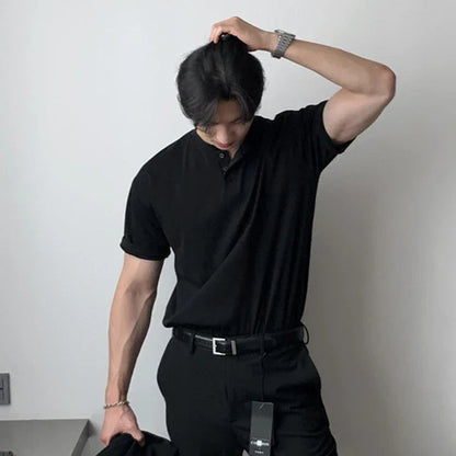 Men's Buttoned Henley T-Shirt
