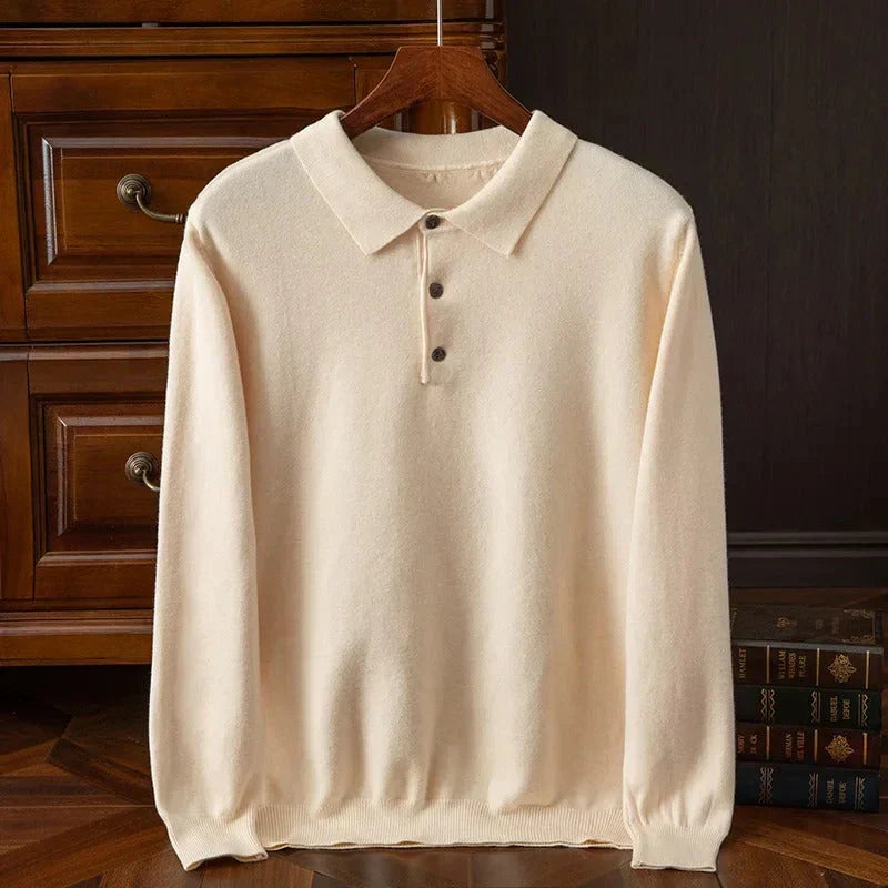 Men's Buttoned Polo Jumper