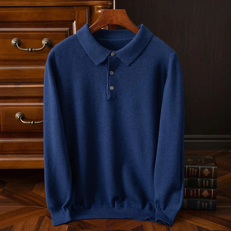 Men's Buttoned Polo Jumper