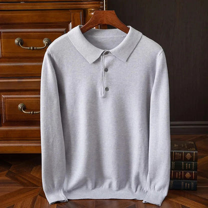Men's Buttoned Polo Jumper