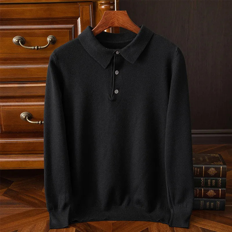 Men's Buttoned Polo Jumper
