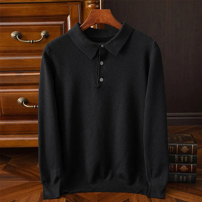 Men's Buttoned Polo Jumper