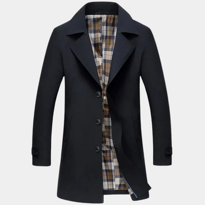 Men's Buttoned Trench Coat