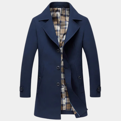 Men's Buttoned Trench Coat