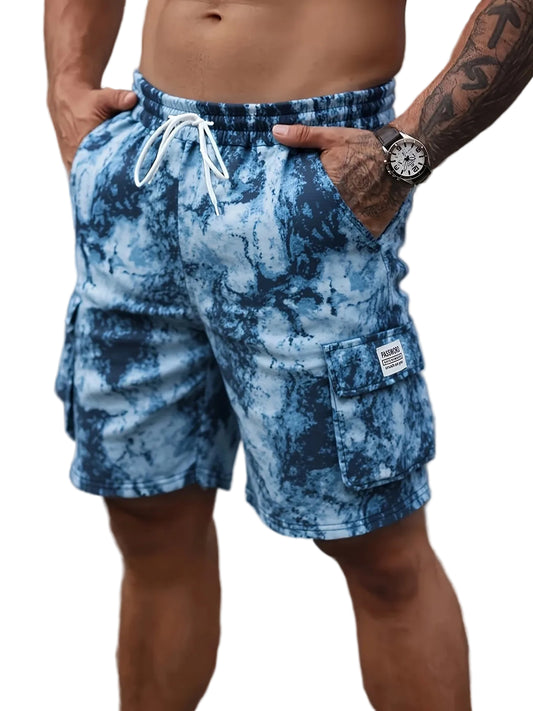 Men's Cargo Shorts with Tie-Dye