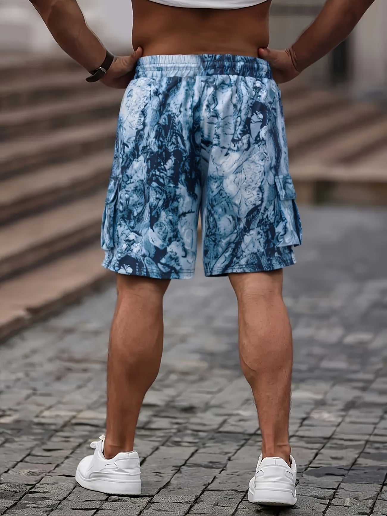 Men's Cargo Shorts with Tie-Dye