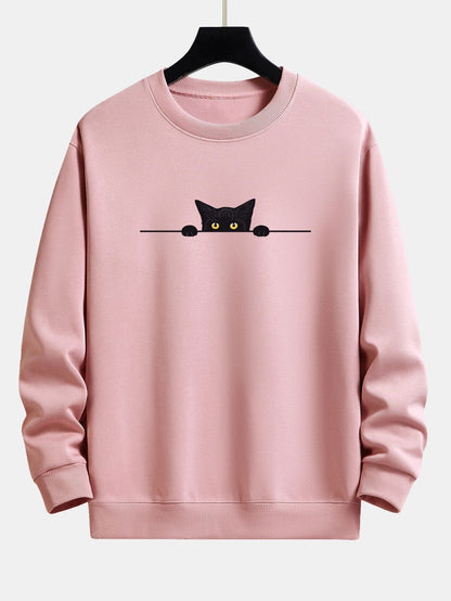 Men's Cat Print Sweatshirt