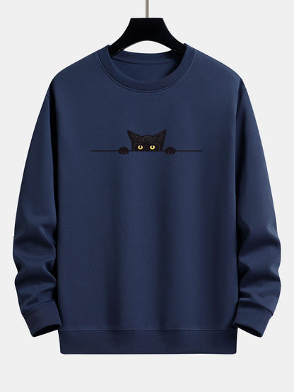 Men's Cat Print Sweatshirt