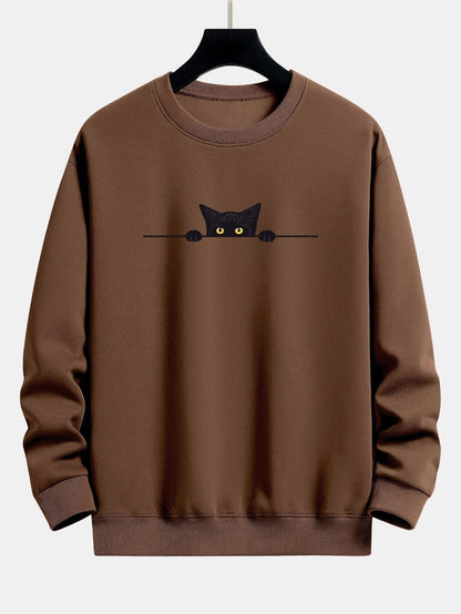 Men's Cat Print Sweatshirt