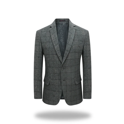 Men's Check Pattern Lapel Blazer