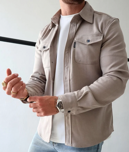 Men's Chest Pocket Button Shirt Jacket