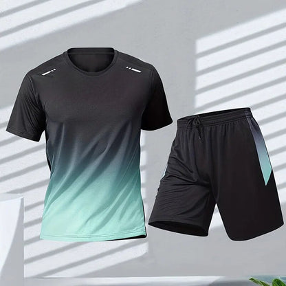 Men's Colour Block Shorts Set