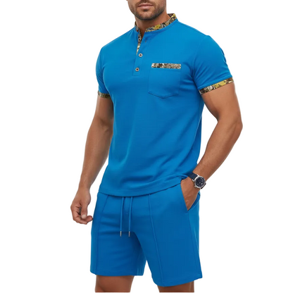 Men's Contrast Detail Shorts Set