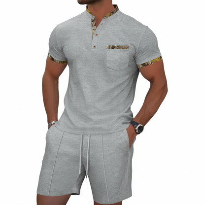 Men's Contrast Detail Shorts Set