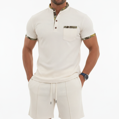 Men's Contrast Detail Shorts Set