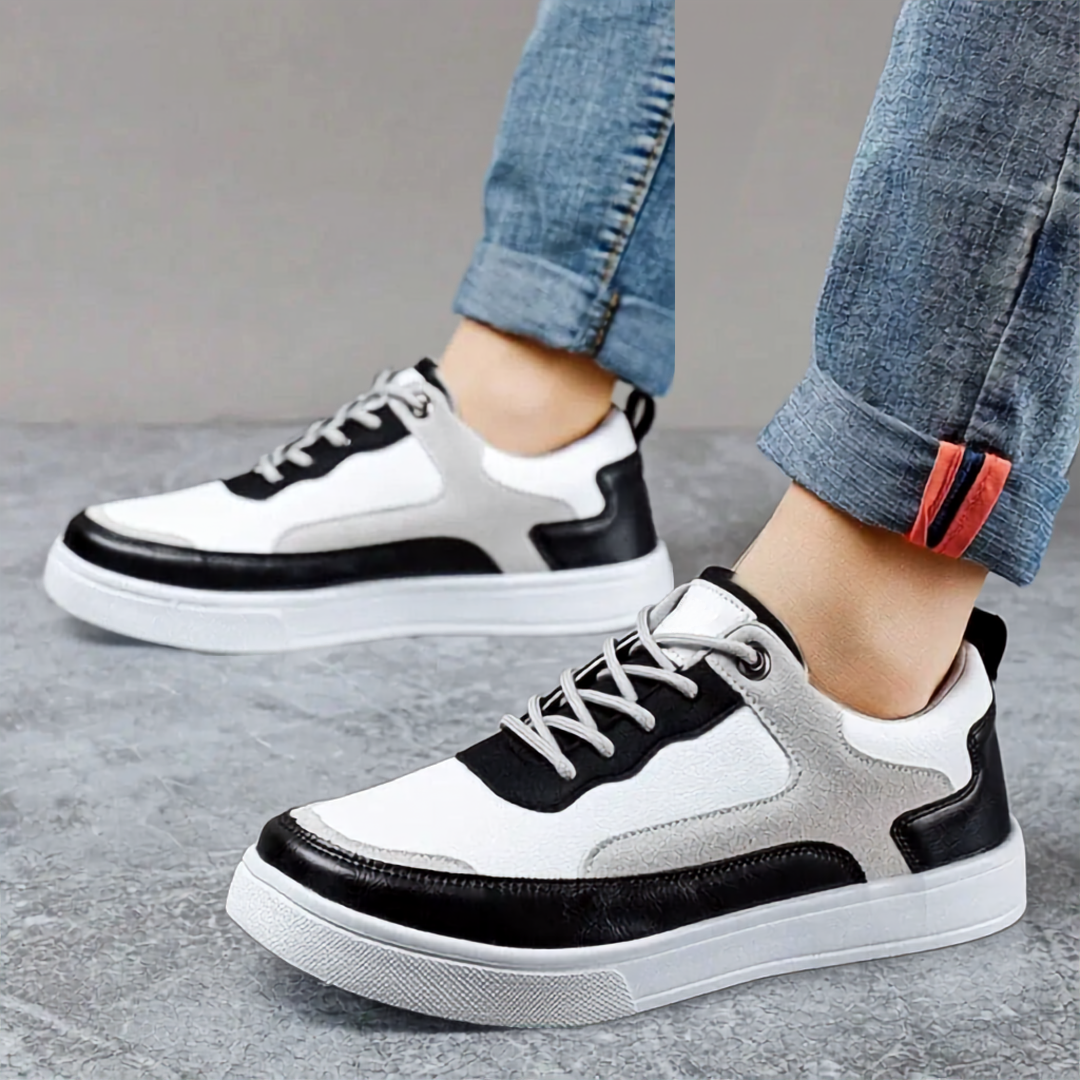 Men's Contrast Panel Lace-Up Sneakers