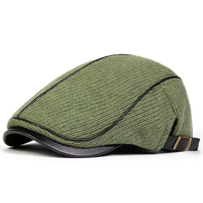 Men's Contrast Trim Flat Cap