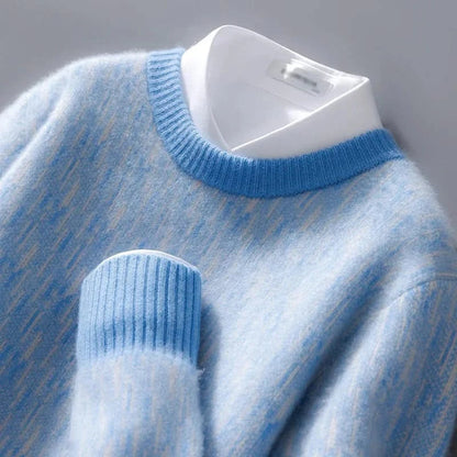 Men's Crew Neck Ribbed Hem Pullover