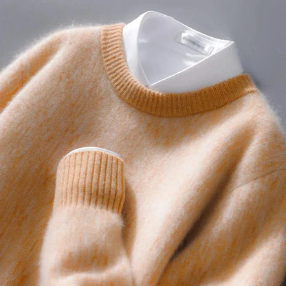 Men's Crew Neck Ribbed Hem Pullover