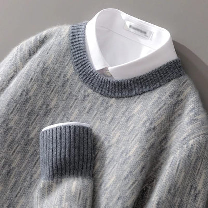 Men's Crew Neck Ribbed Hem Pullover