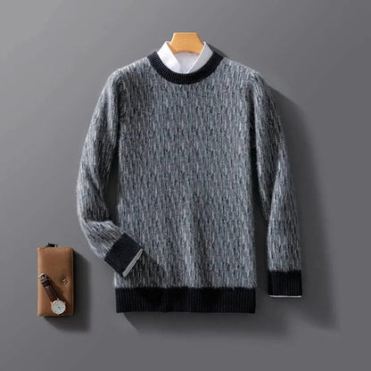 Men's Crew Neck Ribbed Hem Pullover