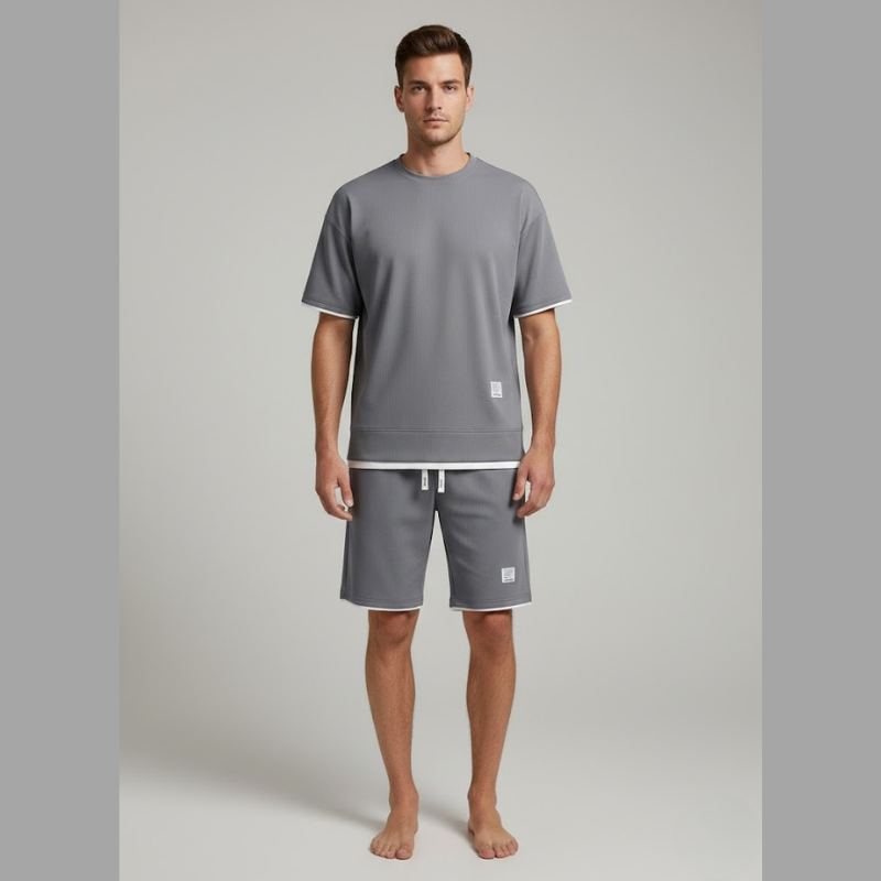 Men's Crew Neck Shorts Set