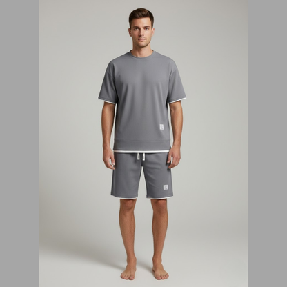Men's Crew Neck Shorts Set
