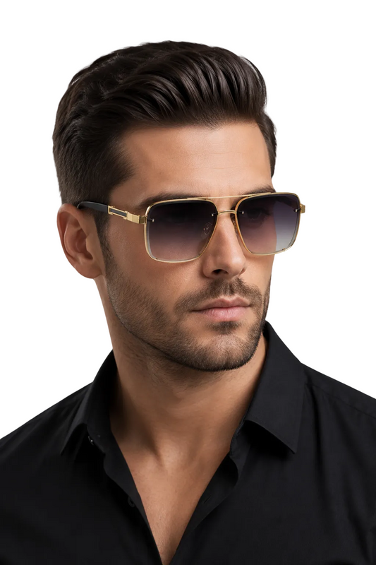 Men's Double-Bridge Square Sunglasses