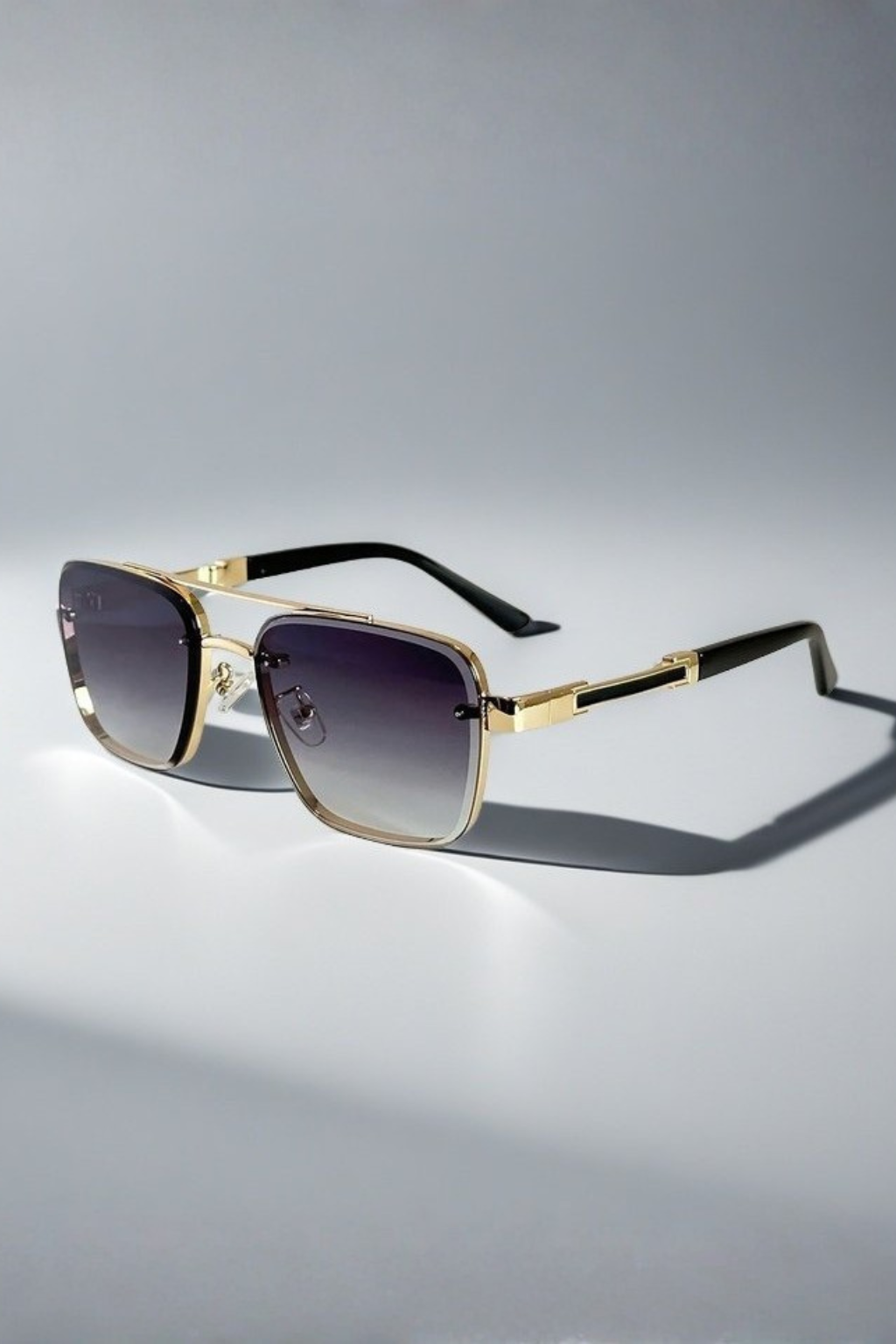 Men's Double-Bridge Square Sunglasses