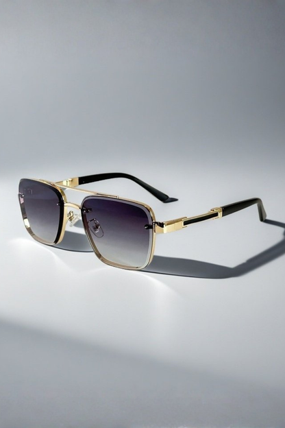 Men's Double-Bridge Square Sunglasses