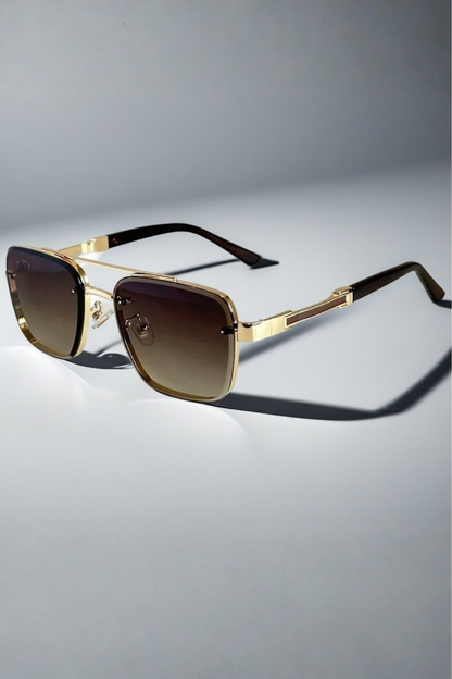 Men's Double-Bridge Square Sunglasses