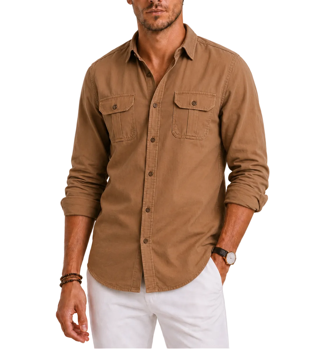 Men's Dual Pocket Button Shirt