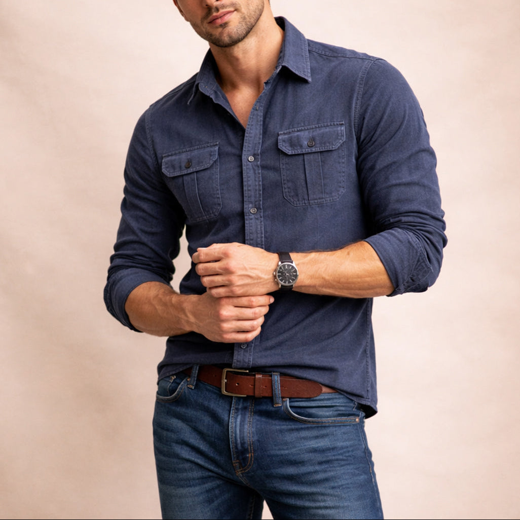 Men's Dual Pocket Button Shirt