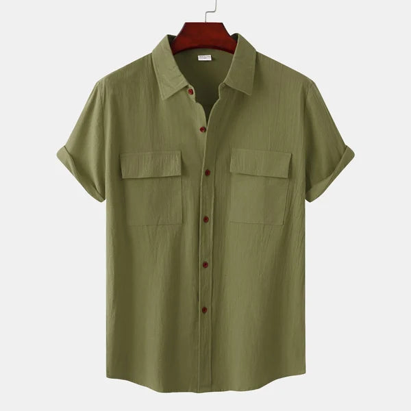Men's Dual Pocket Collar Shirt