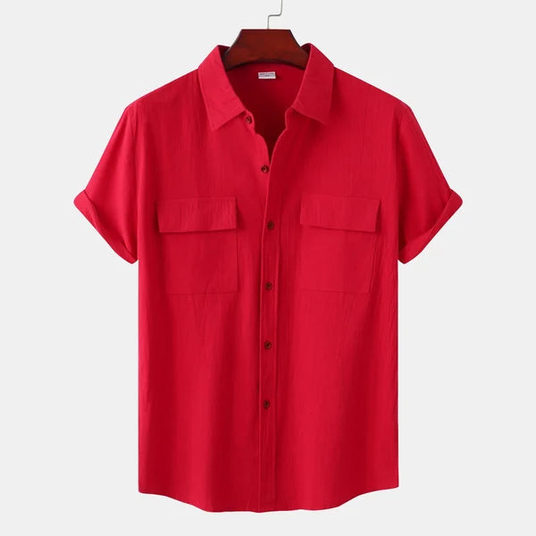Men's Dual Pocket Collar Shirt