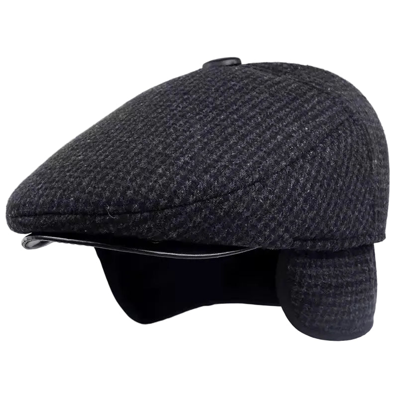 Men's Ear Flap Flat Cap