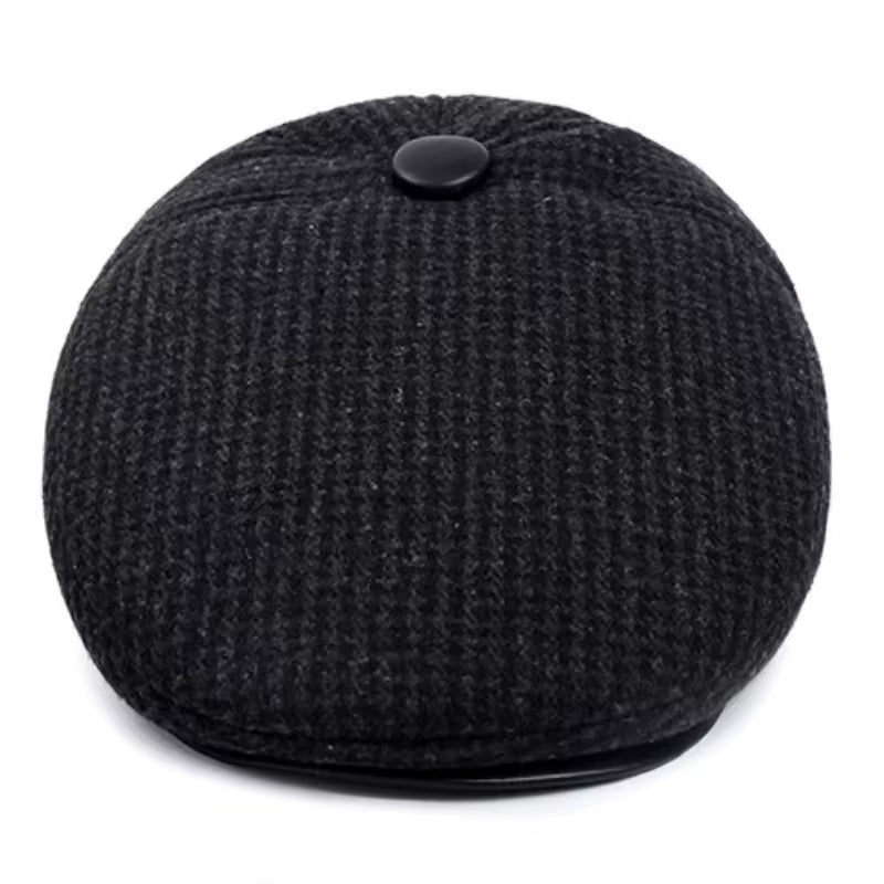 Men's Ear Flap Flat Cap
