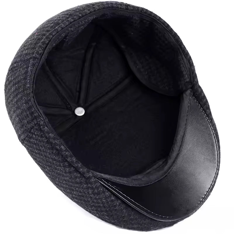 Men's Ear Flap Flat Cap