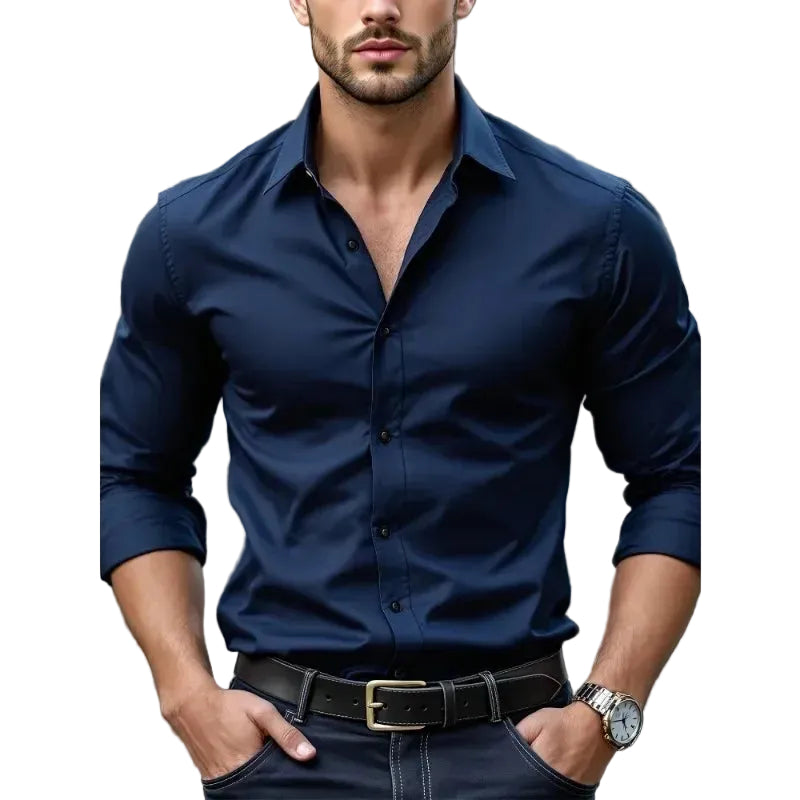 Men's Fold-Down Collar Shirt