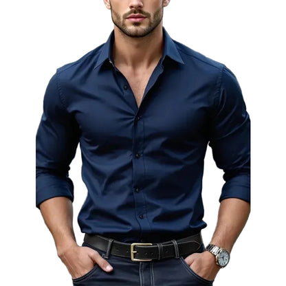 Men's Fold-Down Collar Shirt