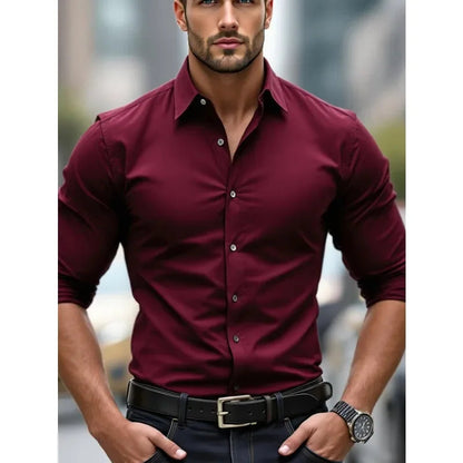 Men's Fold-Down Collar Shirt