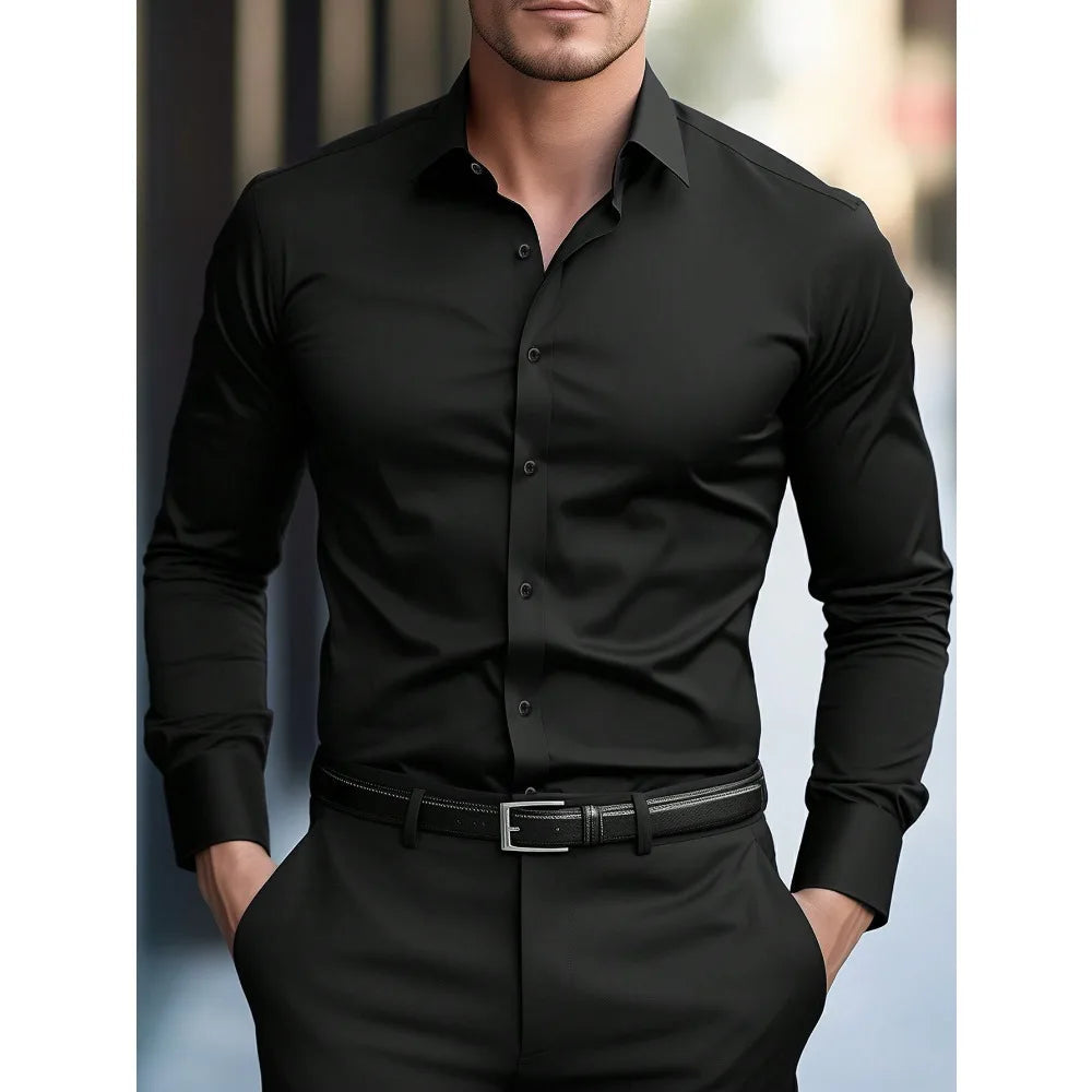 Men's Fold-Down Collar Shirt